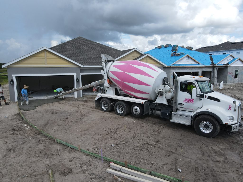 Pink Truck Driveway Pour Tampa